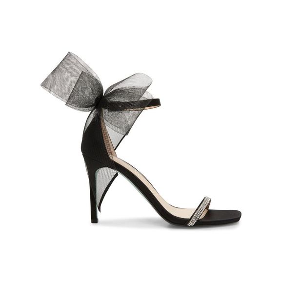 AQUA Womens Black Lace Up Wrapping Ankle Padded Open Toe Stiletto Lace-Up Leather Dress Heeled Thong Sandals B main image 0
